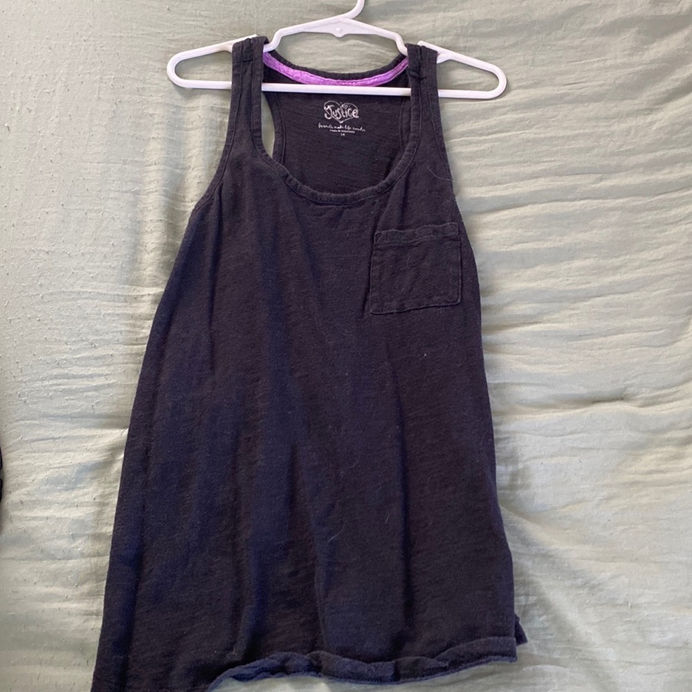 black justice tank top, kids size 14
